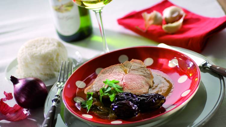 Pork roast with prunes