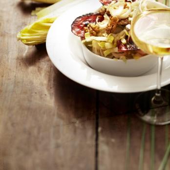Endive salad with crispy Chorizo