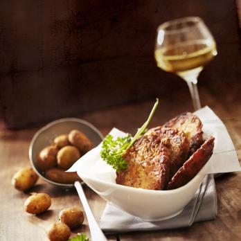 Potato pancakes with garden herbs