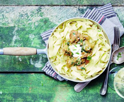 Tagliatelle with girolle mushrooms