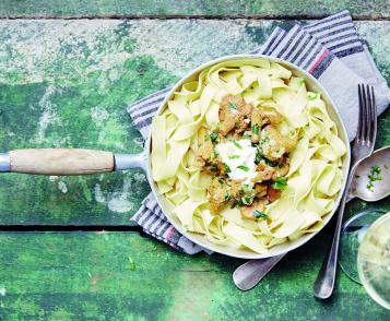 Tagliatelle with girolle mushrooms