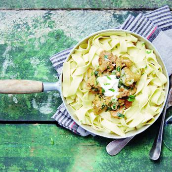 Tagliatelle with girolle mushrooms